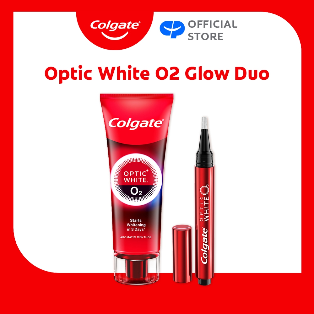 Colgate Optic White O2 Oxygen Whitening Toothpaste 85g + Colgate Optic ...