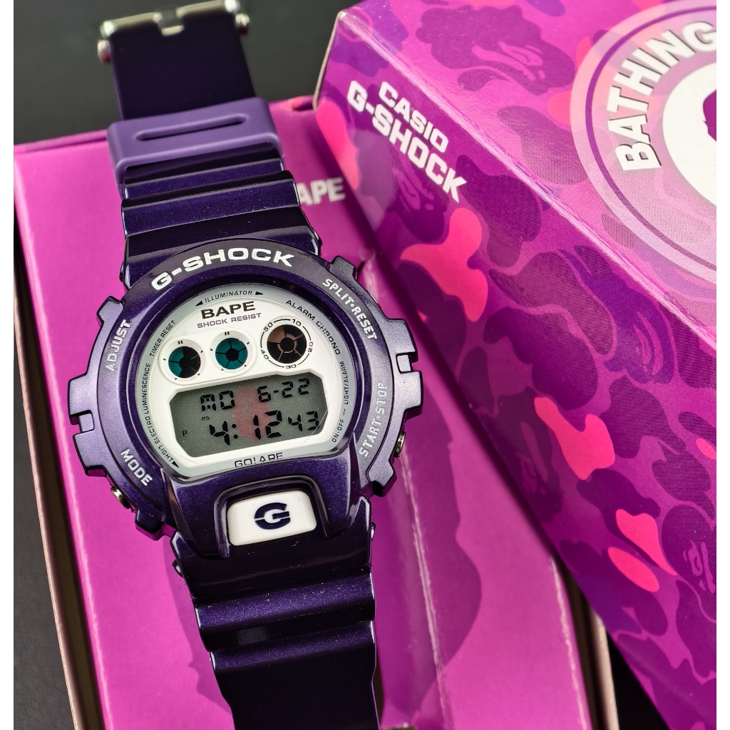 DW6900 Bape Purple Blue PREMIUM + FullSet Box Custom Watches | Shopee ...