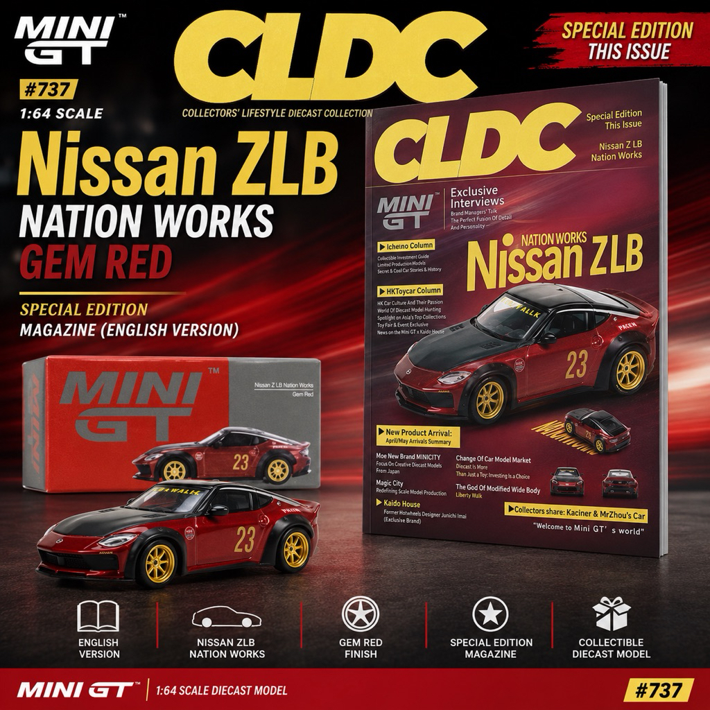 MINI GT 1/64 #737 NISSAN ZLB NATION WORKS GEM RED X CLDC BOOK SPECIAL ...