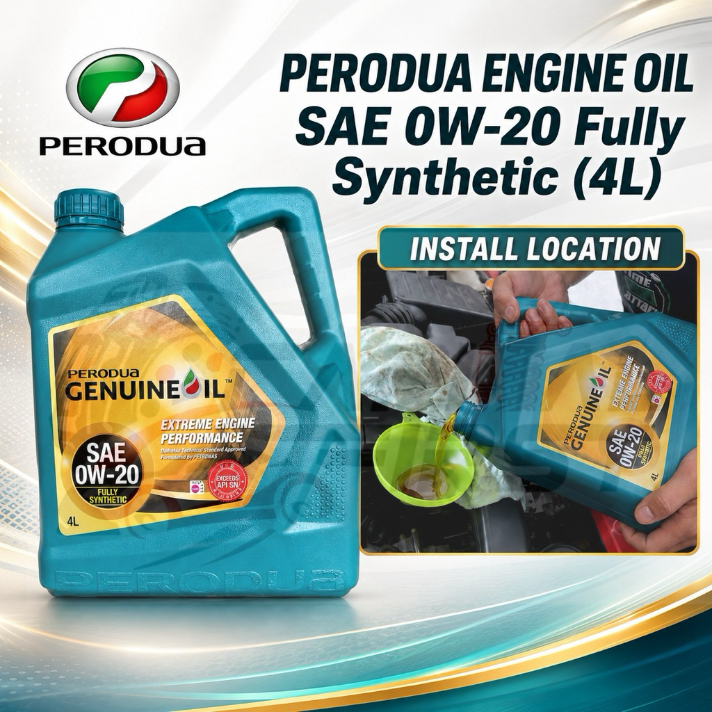 NEW PACKAGING PERODUA ENGINE OIL 0w20 0w-20 Fully Synthetic (4L ...
