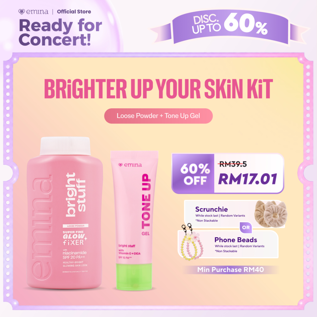 Emina Brighten Up Your Skin Kit - Tone Up Gel and Loose Powder | Shopee ...
