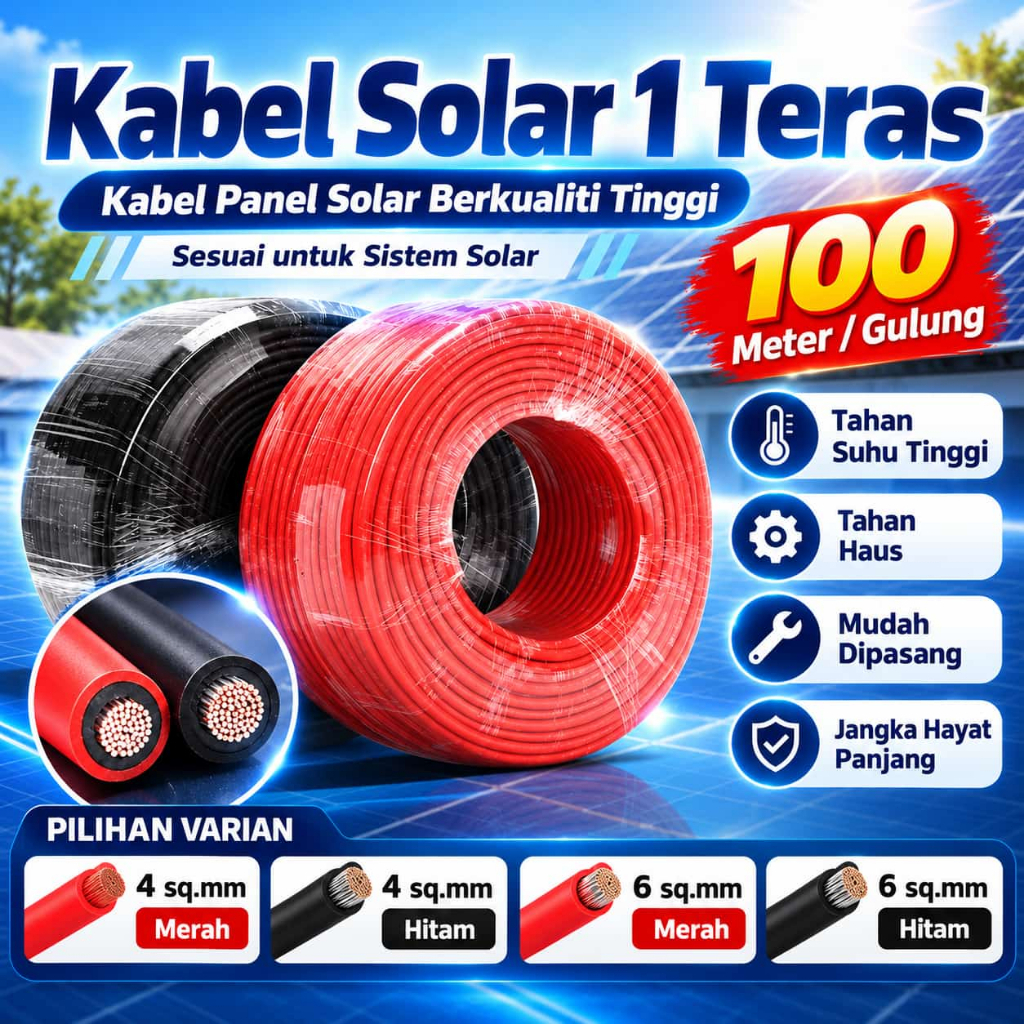 Solar Cable 100M 4mm 6mm Red Black Single Core PV Wire DC Cable for ...