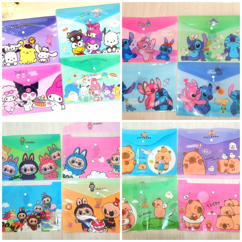 Cartoon A4 File Folder – Cute Cartoon Document Holder Sanrio Capybara ...