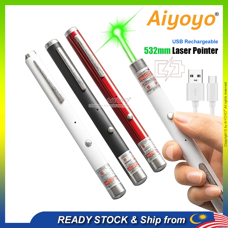 USB Rechargeable Green Laser Pointer 532mm Continuous Line Laserpointer ...