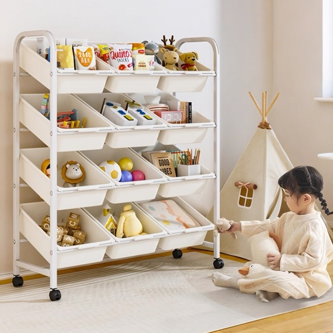 NIVISON Storage Rack Toy Storage Organizer Bins Kids Toy Bookshelf 4 ...