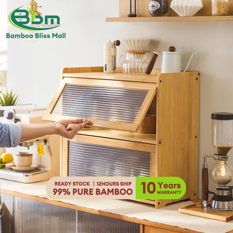 BBM Bamboo Kitchen cabinet Kitchen Organizer Kabinet Dapur Seasoning ...