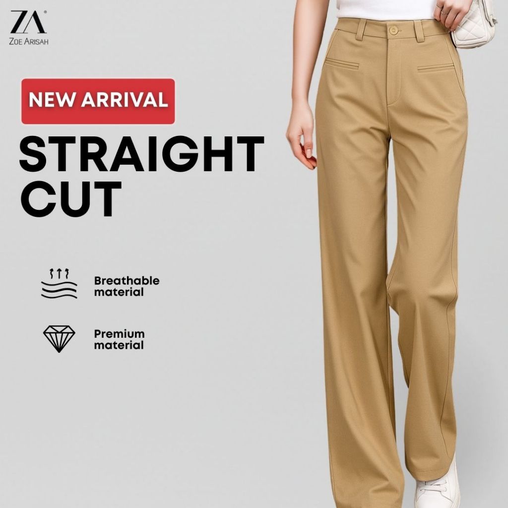ZOE ARISAH Rylda Pants Long Slack Pants Corporate Work Pant Straight ...