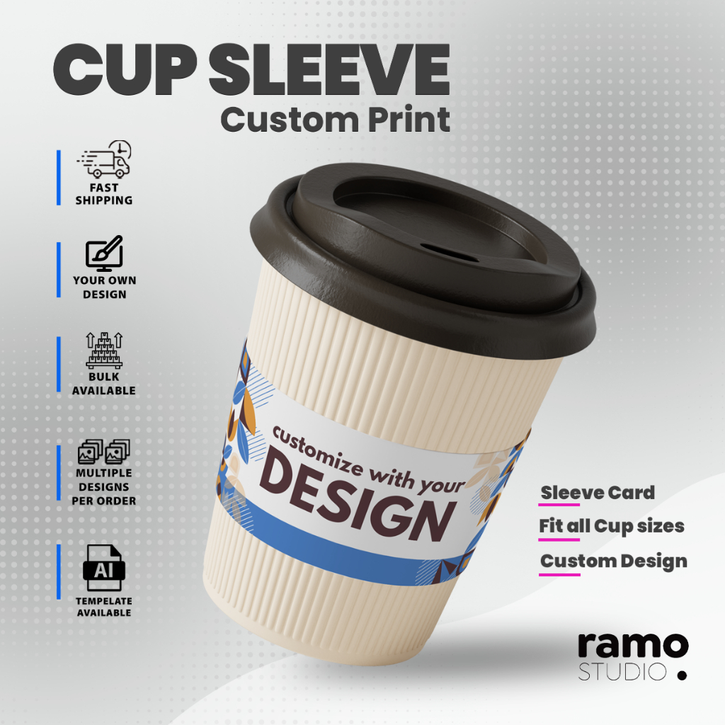 Custom print Cup Sleeve paper card \ Custom coffee cup sleeve \ custom ...