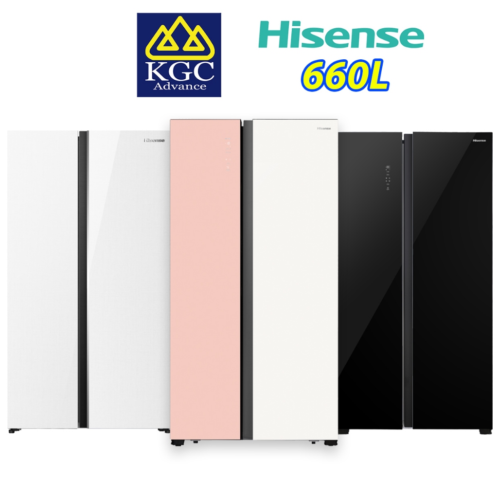 Hisense 660L Side by Side Glass Doors Inverter Fridge Refrigerator ...