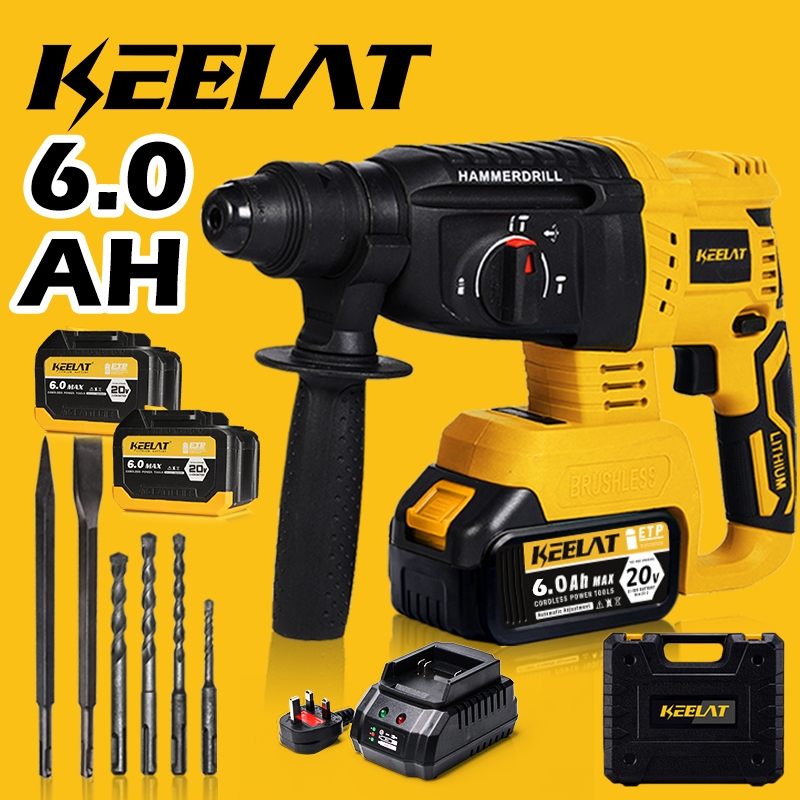 KEELAT KWHD001 20V 3 Model Cordless Rotary Impact Hammer Drill Heavy ...