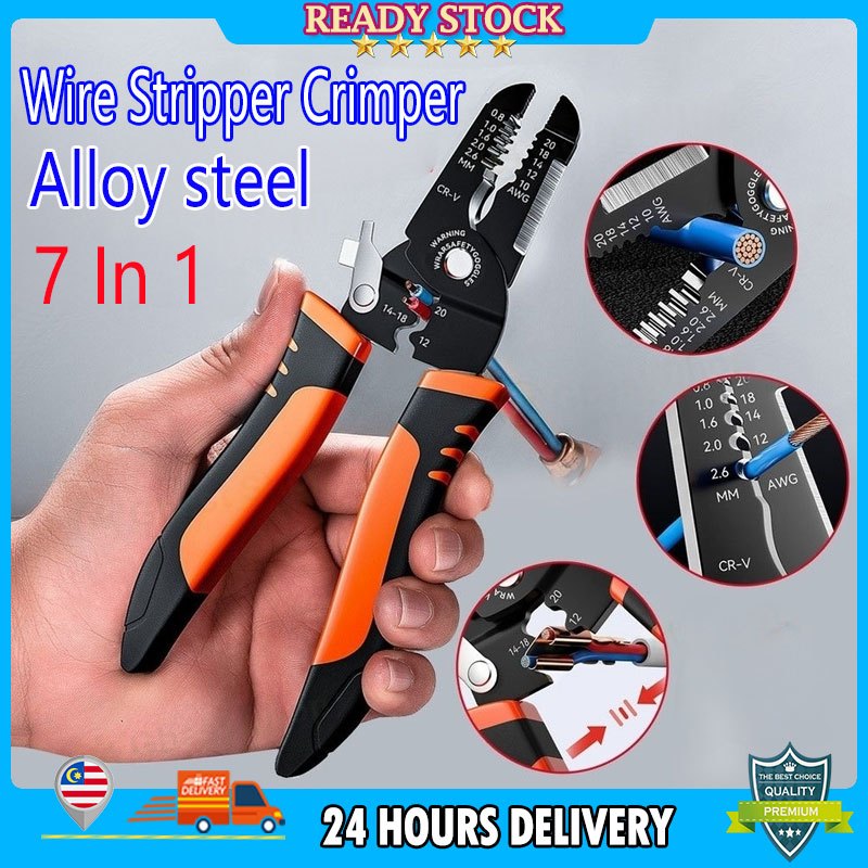 Multifunctional Wire Stripper Crimper Tool Wire Cutter Pliers Crimp ...