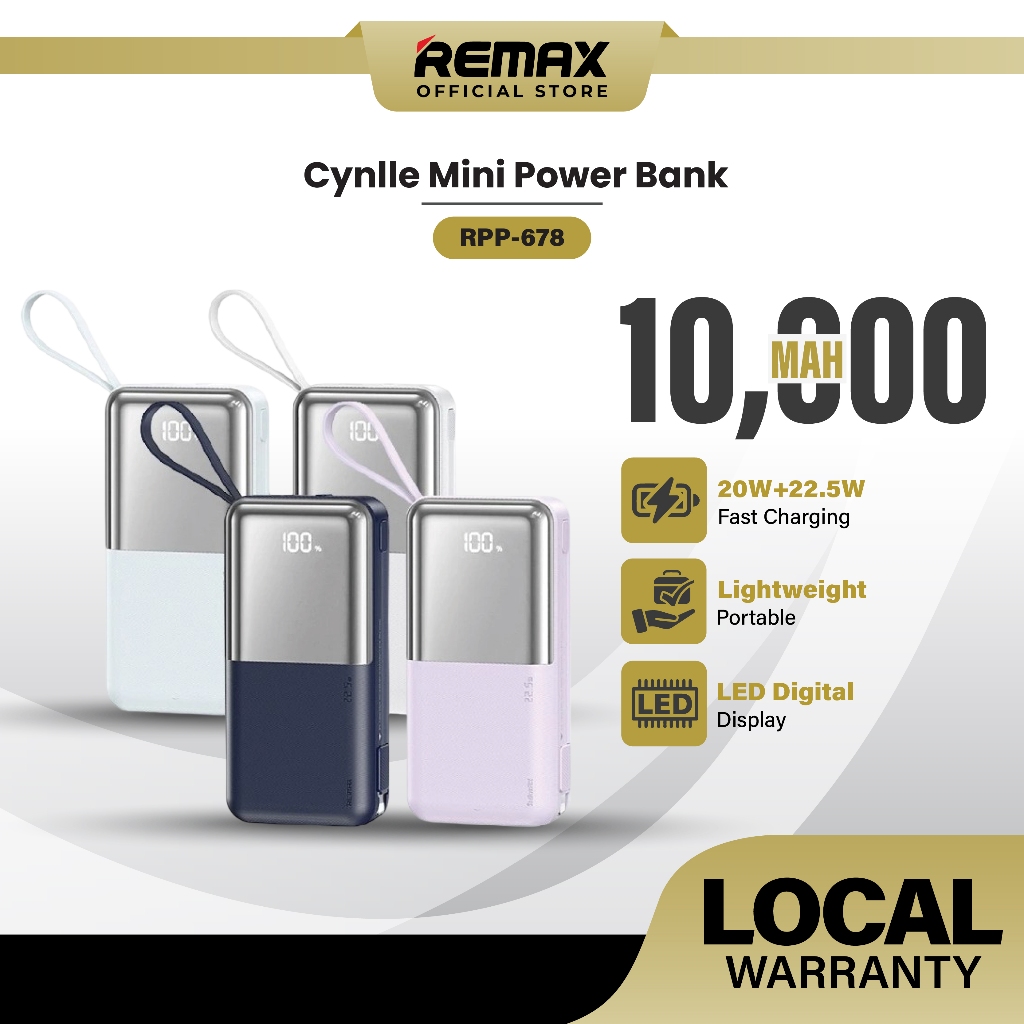 Remax RPP-678 Cynlle Mini 20W+22.5W Power Bank with 2 Fast Charging ...