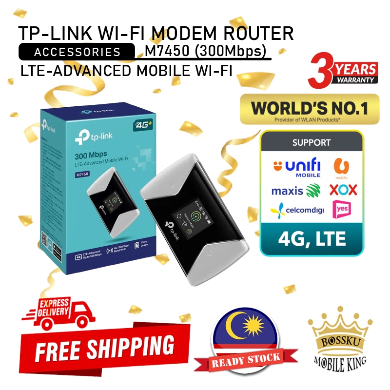 🔥ORI🔥 TP-LINK M7450 4G LTE 300Mbps LTE-ADVANCED MOBILE WI-FI MODEM ...