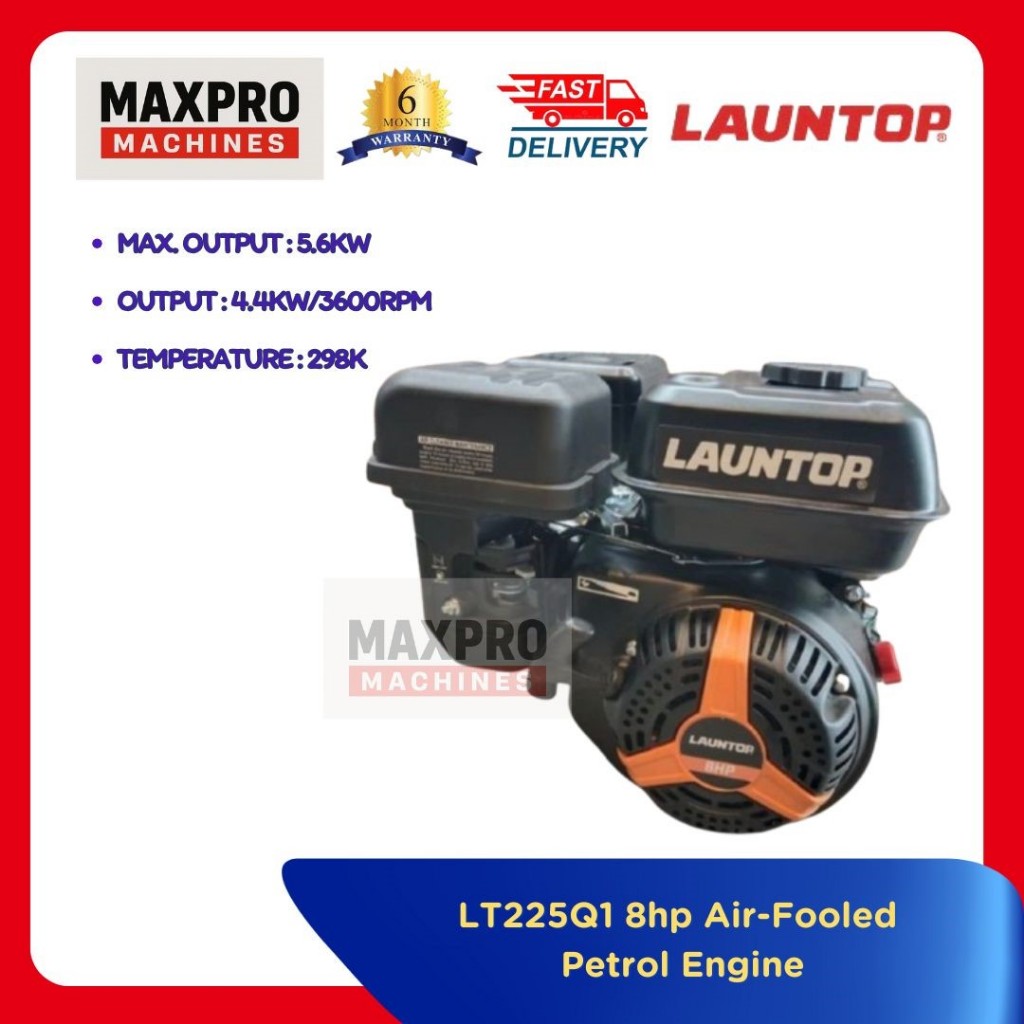 Launtop LT225Q1 Petrol Engine 8HP | Air-Cooled Engine for Pumps ...