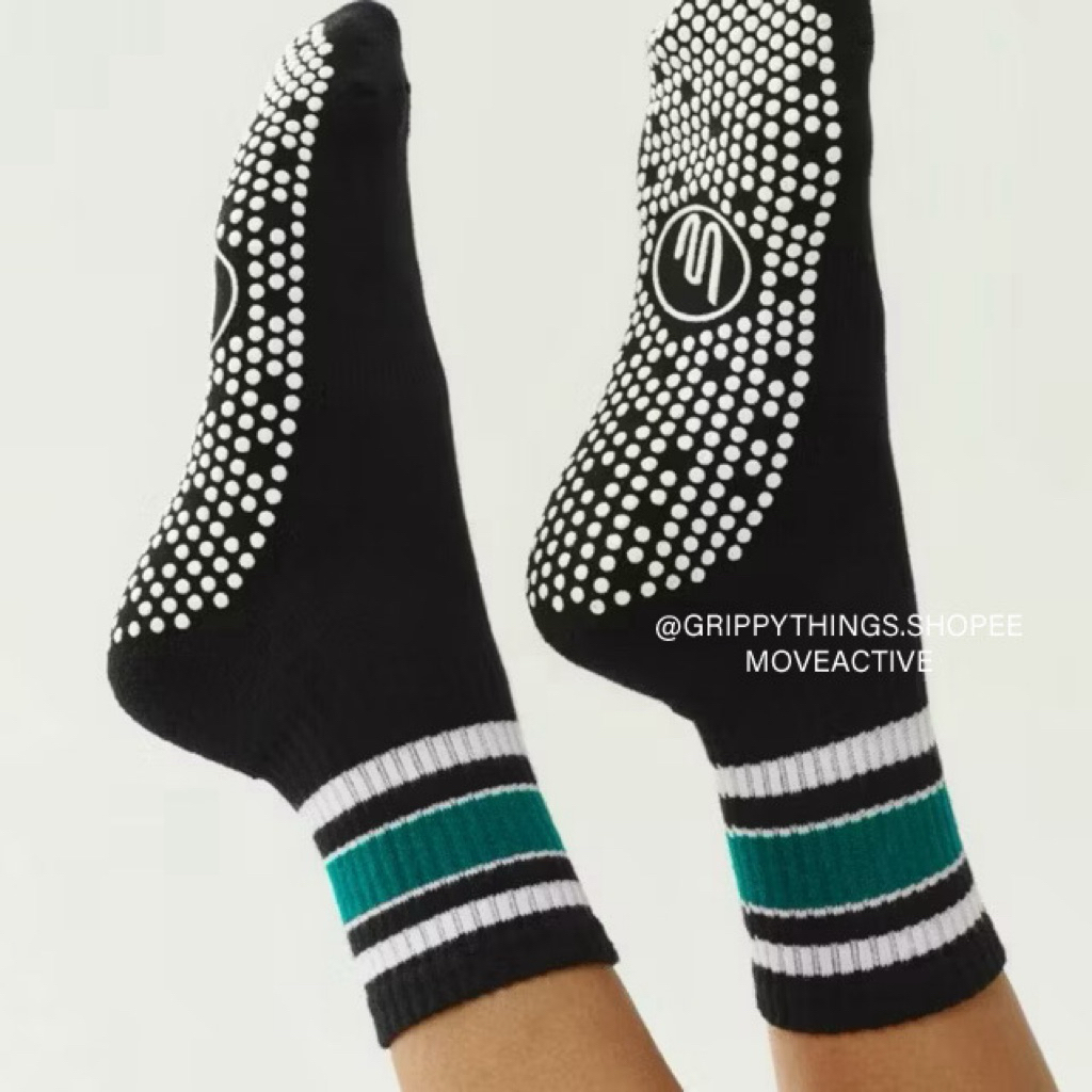 MoveActive - Pilates Socks - move active - Grip Socks - Black Emerald ...