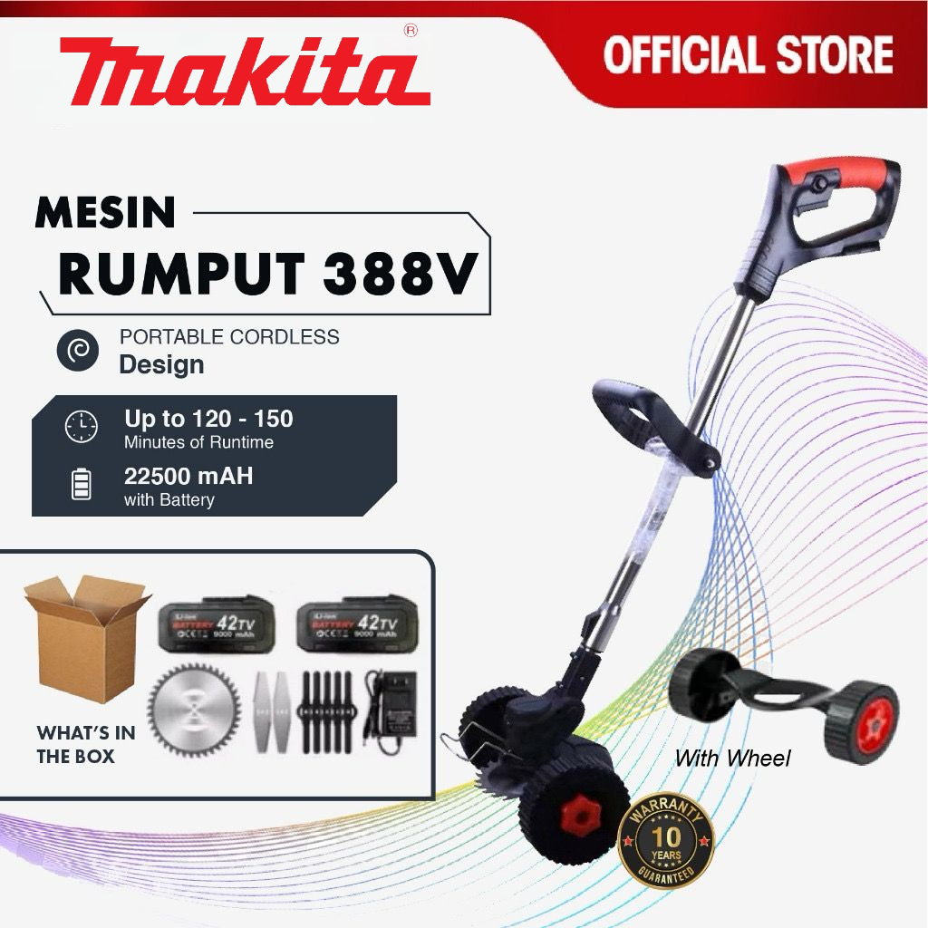 MAKITA Cordless GrassCutter Mesin Rumput Electric Wheel Cordless Grass ...