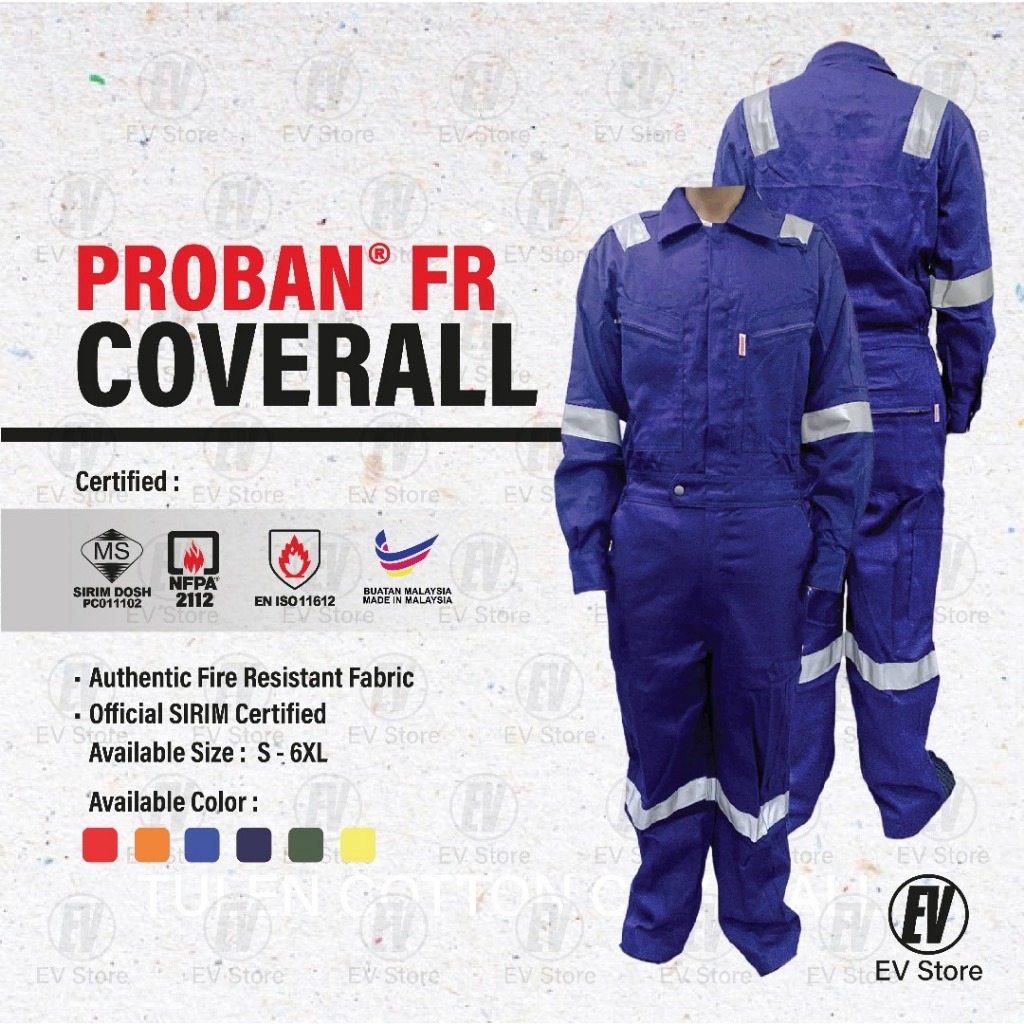 Sherwood Proban Fire Retardant Coverall Plus Size Original - Baju Kerja ...