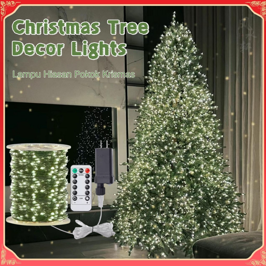 🌲 Christmas Lights Plug in With Remote Green Wire String Lights 10/20 ...