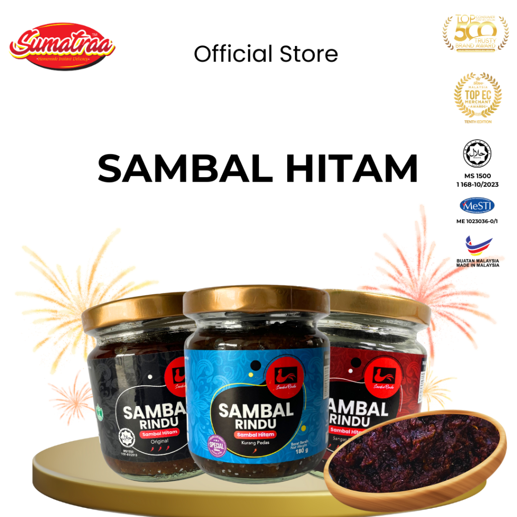 Sambal Hitam Sambal Rindu Ready-To-Eat 180 g Tanpa Belimbing Buluh ...