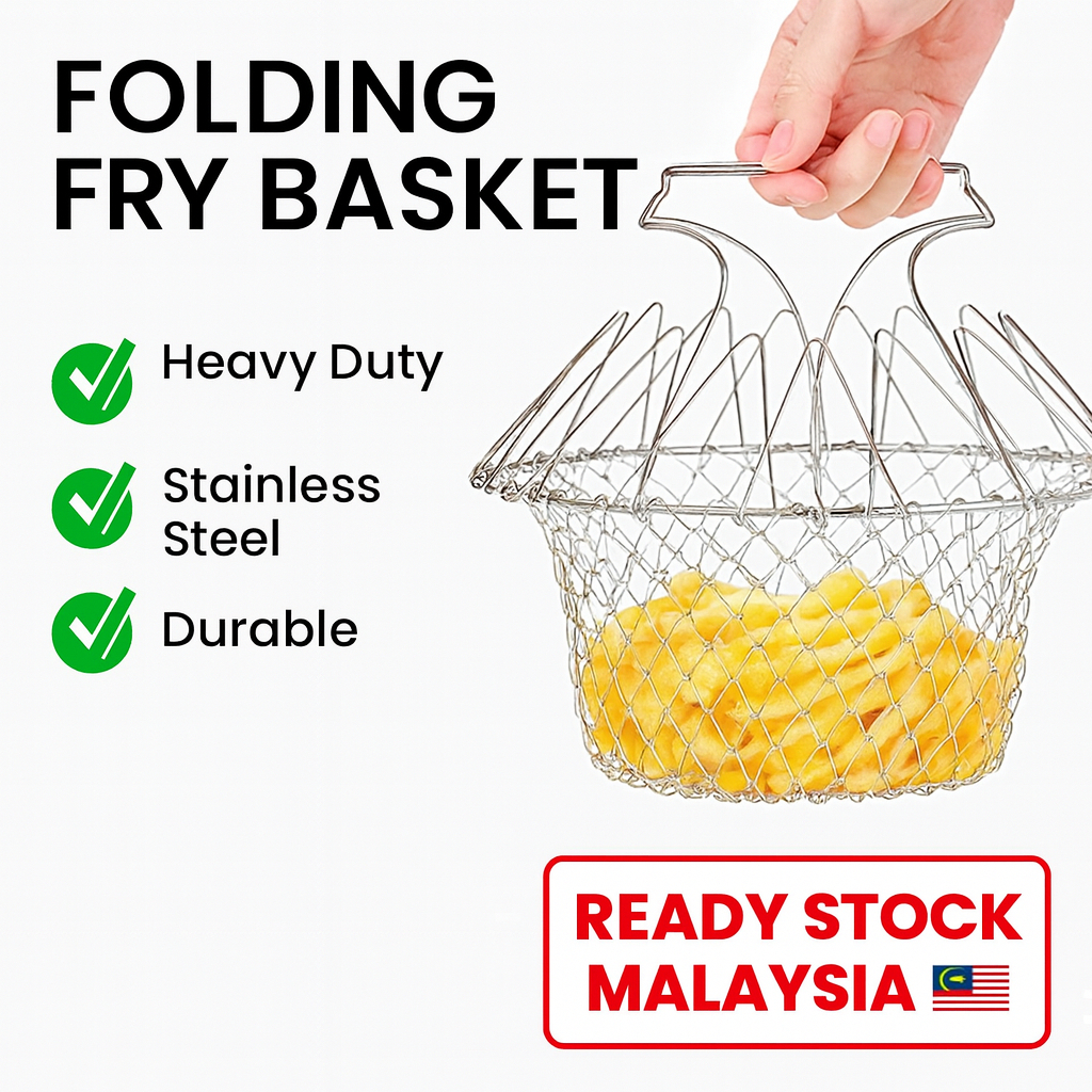 1pc Stainless Steel Deep Oil Fry Fryer Fried Basket Mesh Net Kitchen ...