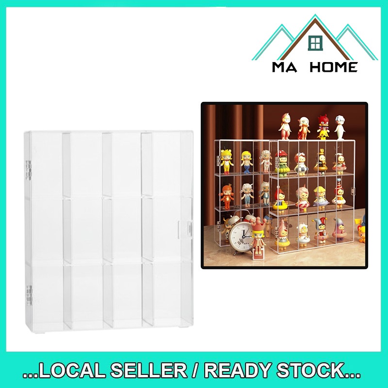 MA Home Kotak Pameran Transparent Grid Display Box Acrylic Dust Proof ...