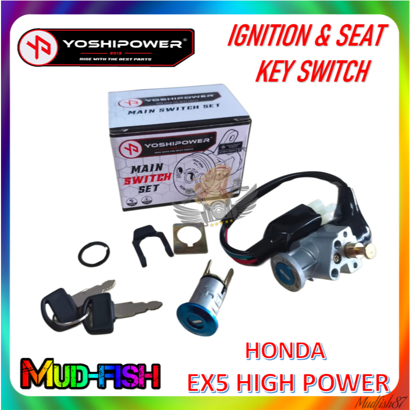 YOSHIPOWER IGNITION KEY SWITCH + SEAT LOCK FOR HONDA EX5 HIGH POWER ...