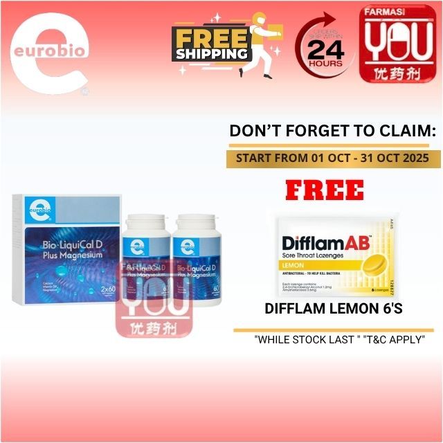 EUROBIO Bio-LiquiCal D Plus Magnesium (2X60 CAPSULE) | Shopee Malaysia