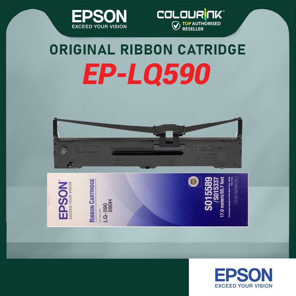 Epson Original LQ-590 Ribbon S015589 17Meter ｜55.7 feet LQ 590 LQ590 ...