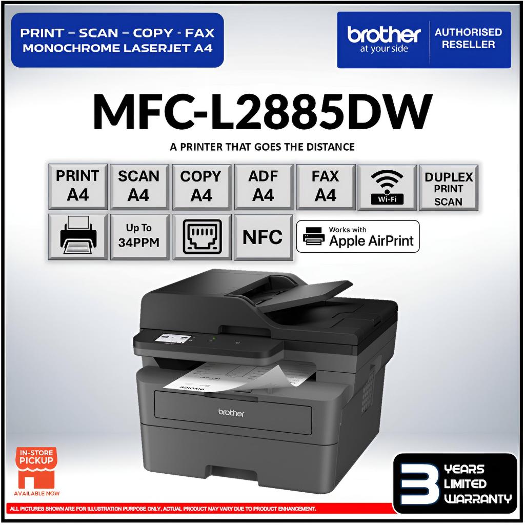 Brother MFC-L2885DW 4in1 A4 Monochrome Laser Printer Auto Duplex Print ...