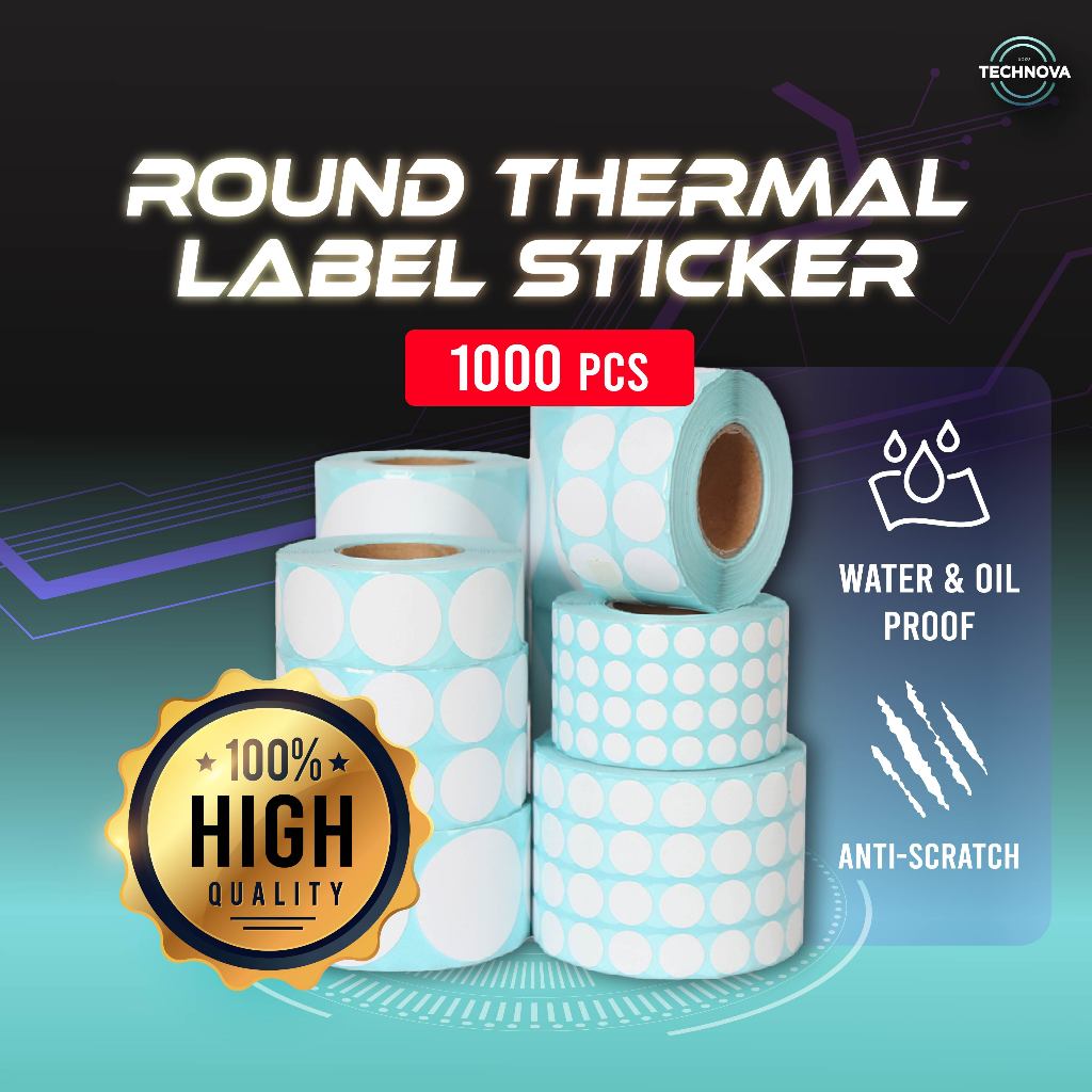 Round Thermal Sticker Barcode Paper Label Sticker Price Label Product ...