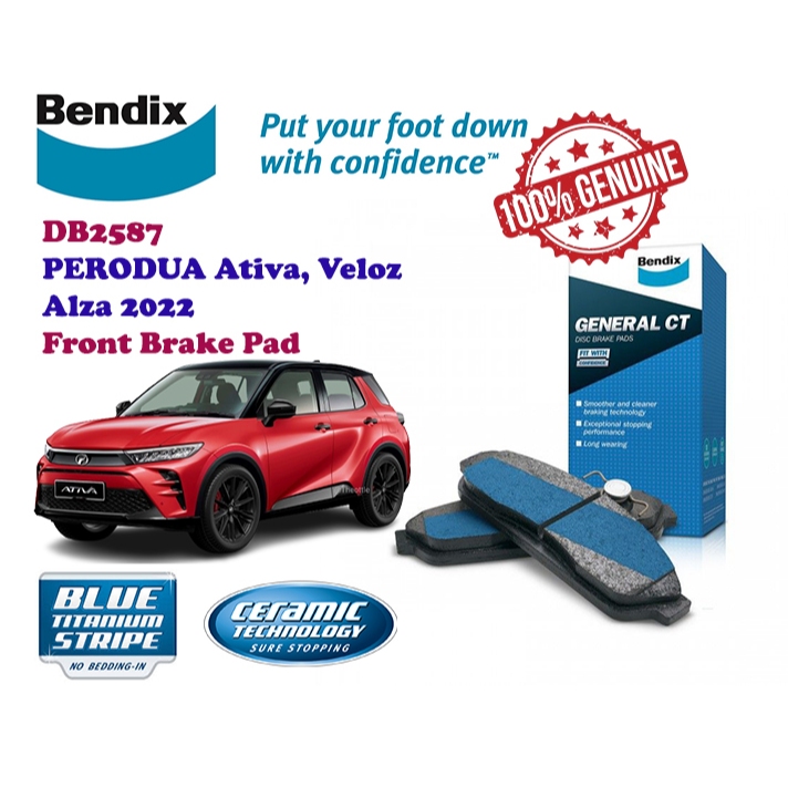Perodua Ativa, Alza 2022-, Toyota Veloz BENDIX Front Disc Brake Pad ...