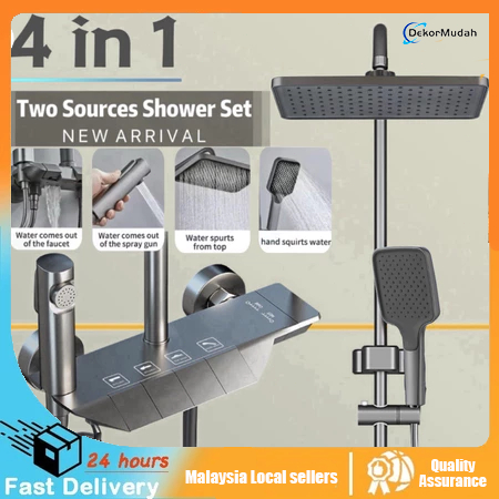 304 Stainless Steel 4in1 Square key Piano Button Digital Shower Switch ...