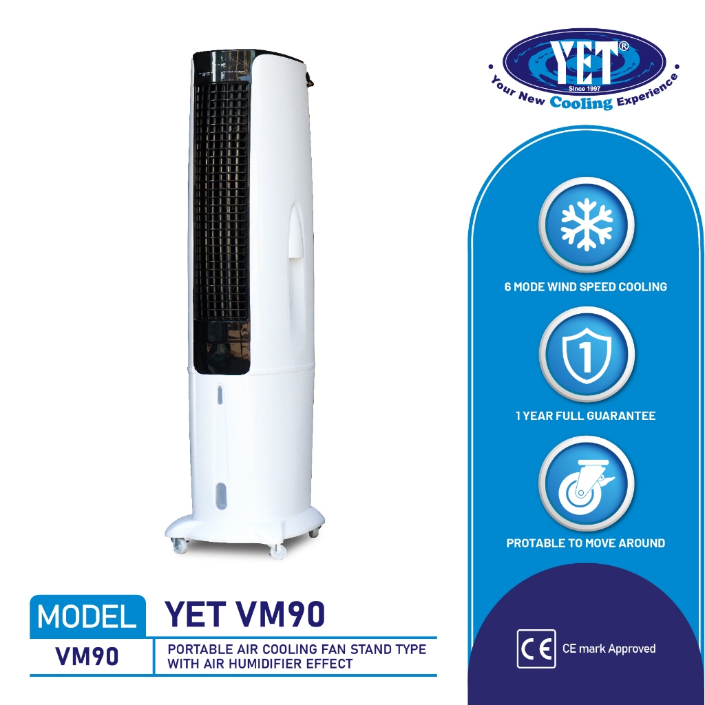 YET VM90 Portable Industrial Evaporative Air Cooler 6 Speed Large Room ...
