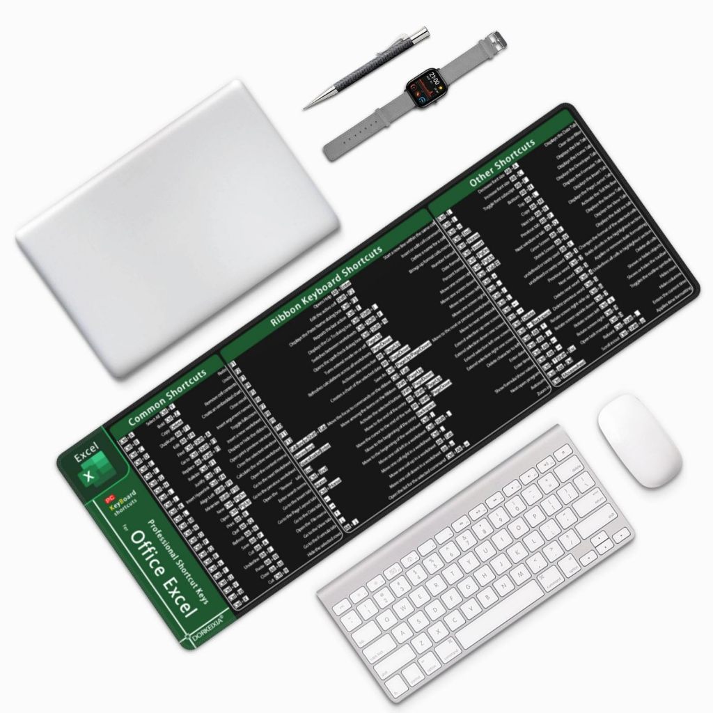 30*60cm Excel Shortcut Key Mouse Pad / Anti-Slip Rubber Mouse Pad ...
