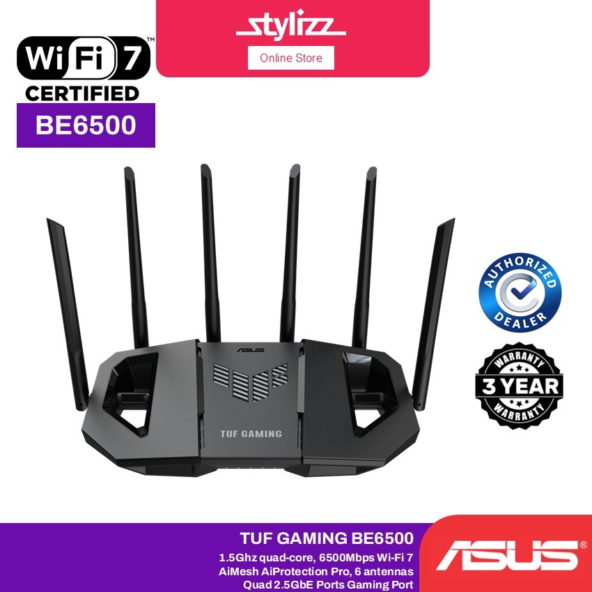 Router ASUS TUF Gaming BE6500 WiFi 7 – Dual Band Fino A 6.5 Gbps, Porte 2.5G E Acceleratore Di Gioco - 4