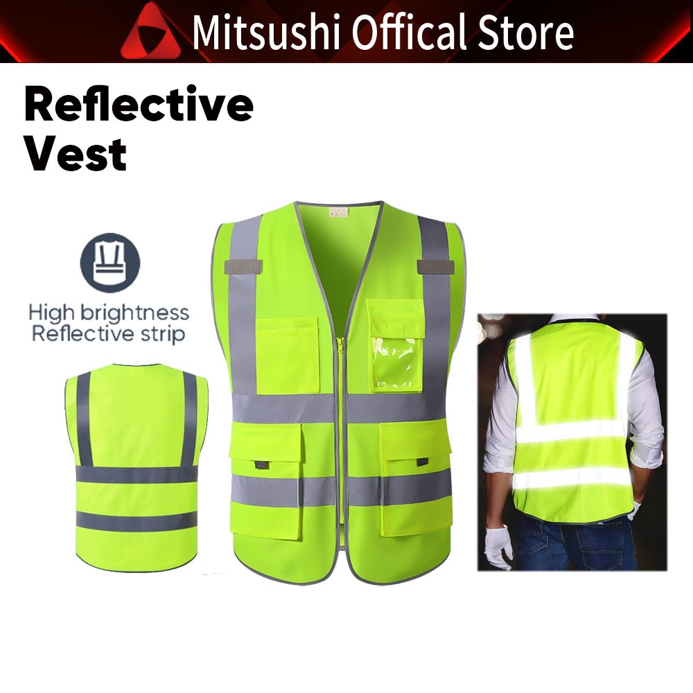 Mitsushi Safety Jacket High Visibility Reflective Vest Security Multi ...