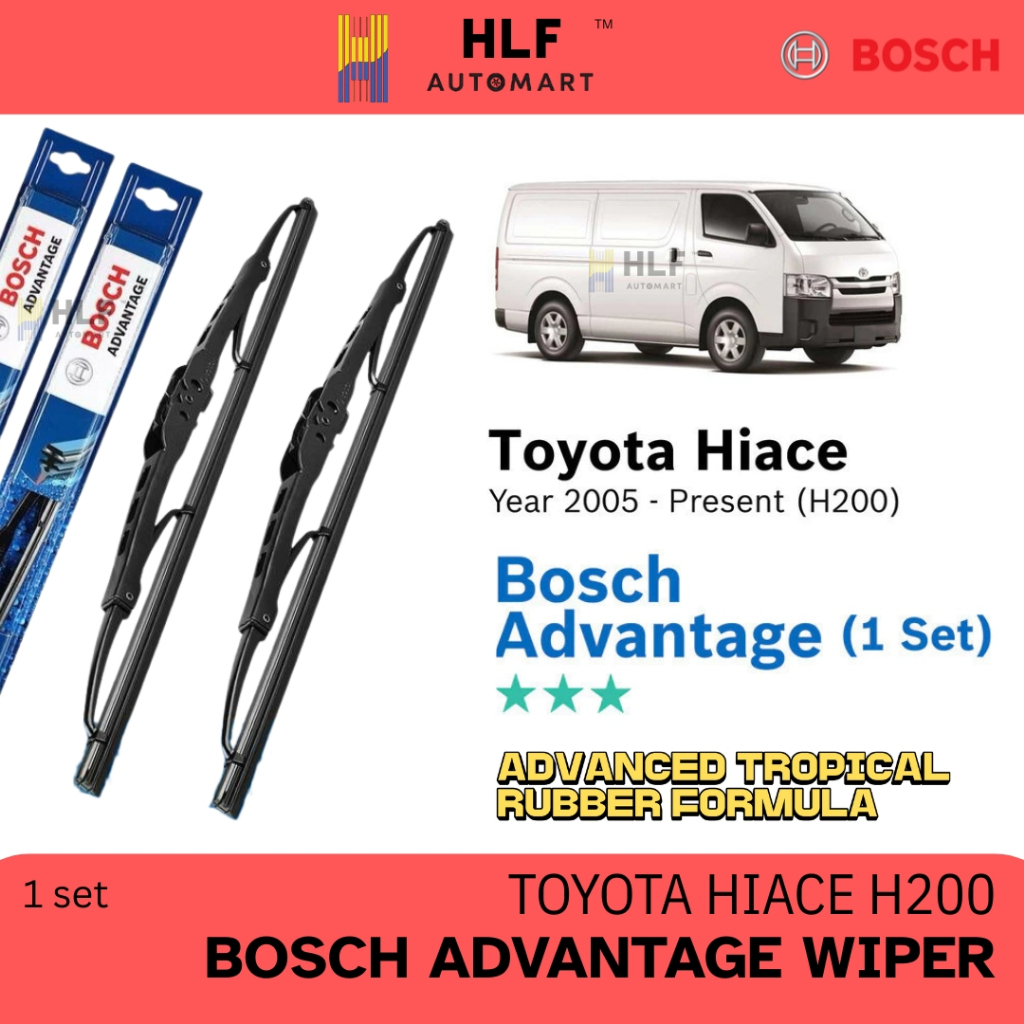 Bosch Advantage U Hook Wiper Blade Set for Toyota Hiace H200 2005 ...