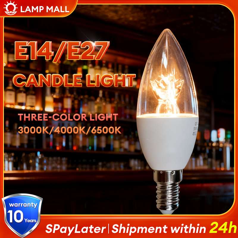 E14 / E27 Candle Bulb 3000K/4000K/6500K 5W Light Screw Normal Bulb Led ...