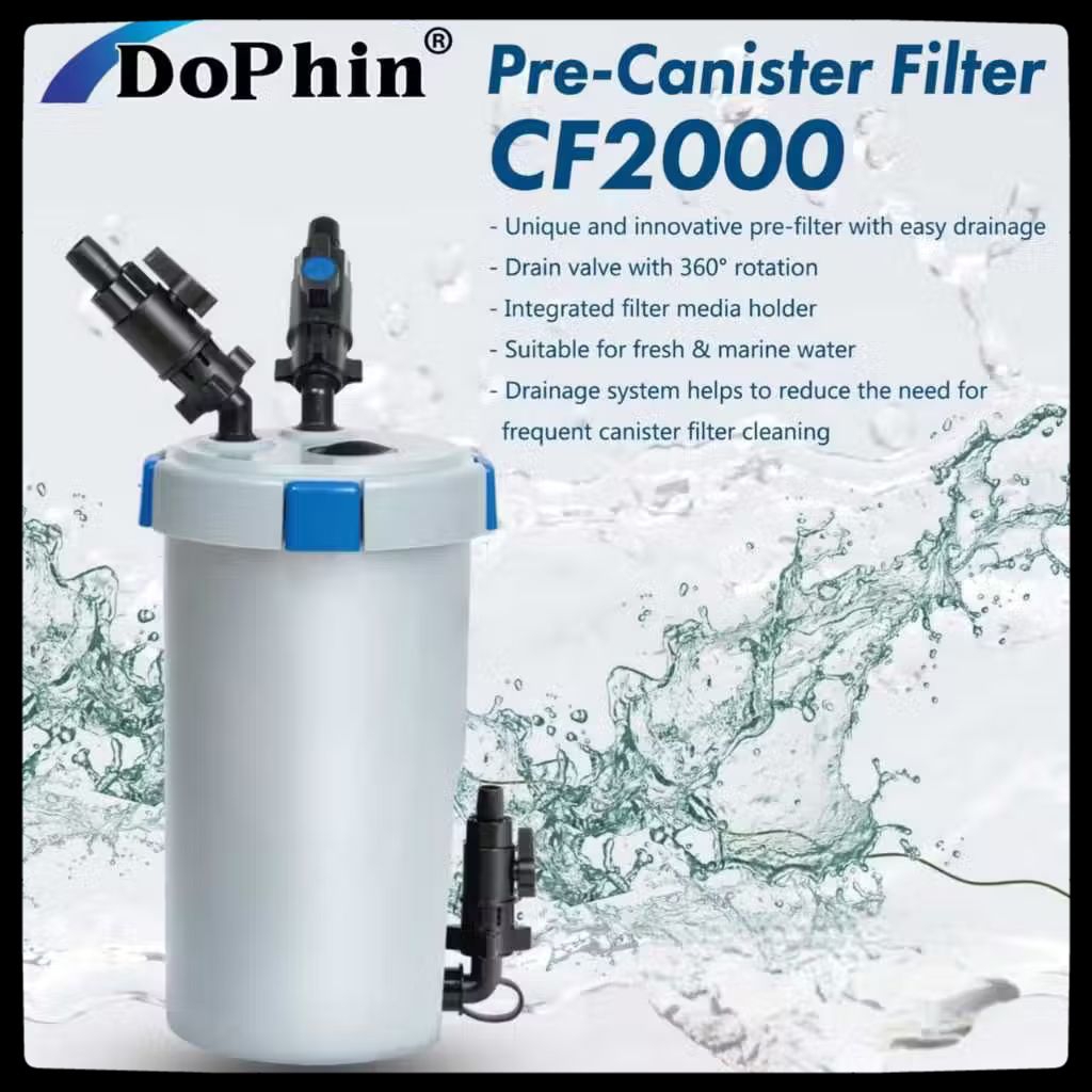 Dophin Pre Canister Filter CF2000 360-degree Rotation for Easy Drainage ...