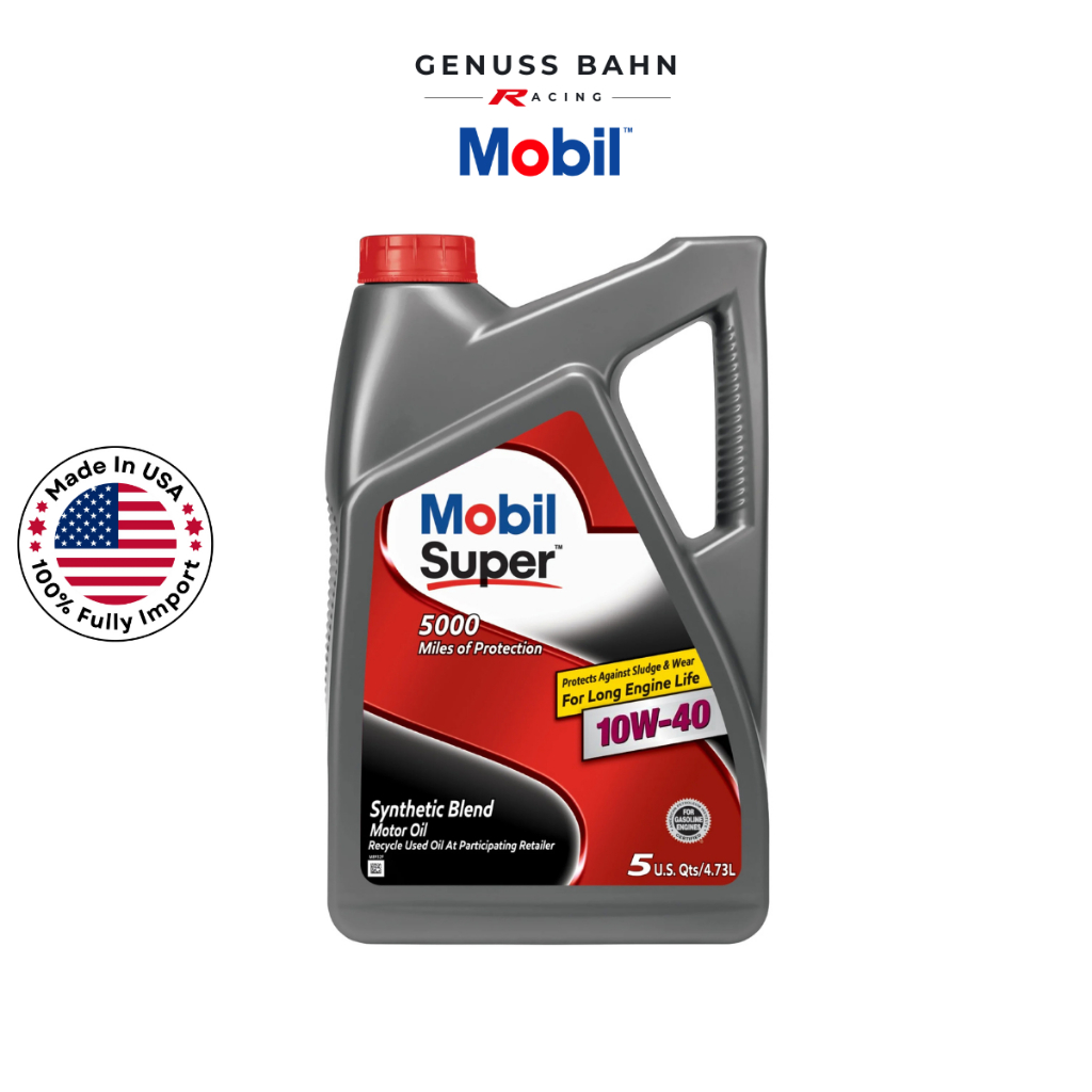 (100% Original USA) Mobil Super™ 5000 10W40 SP (Semi Synthetic Engine ...