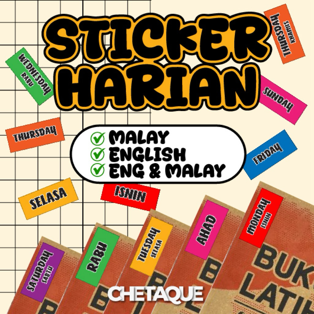 🔥Sticker Harian - colorful🔥 | Shopee Malaysia