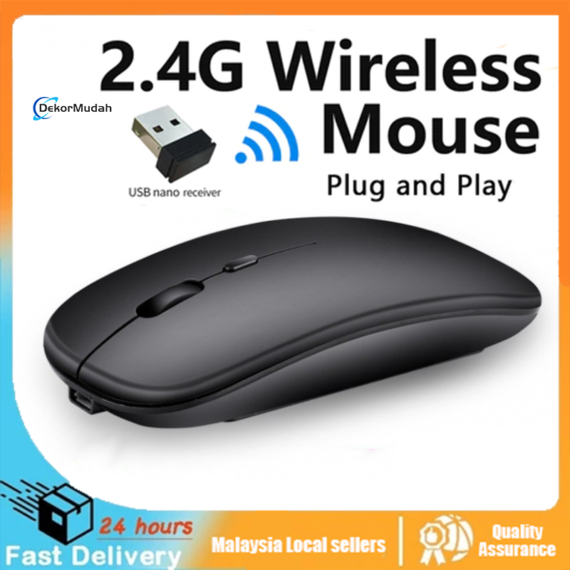 Dual Mode Wireless Mouse Bluetooth Mouse 2.4GHz Optical Rechargeable ...