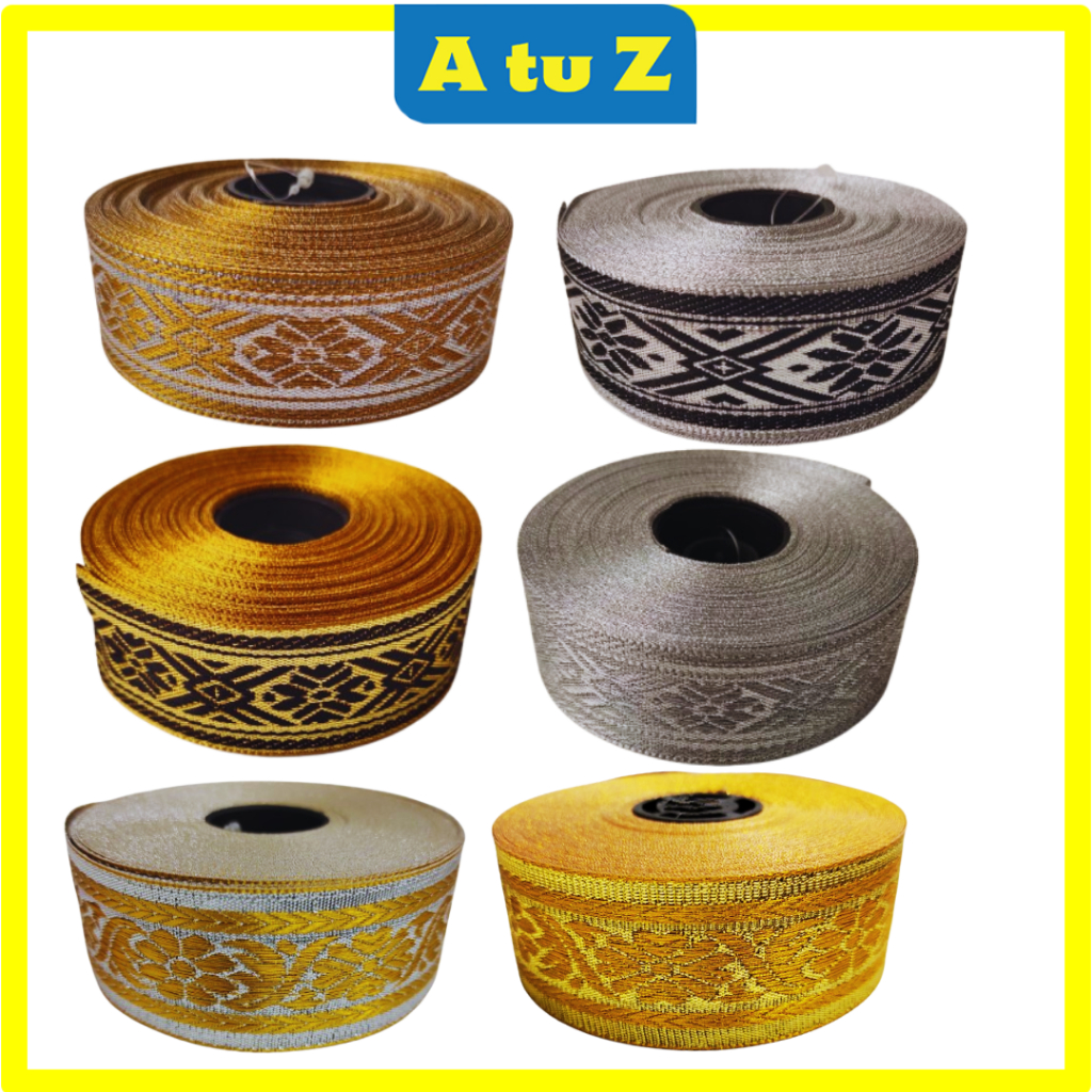 Jacquard Border Lace SONGKET RIBBON/REBEN SONGKET/JACQUARD LACE/JUBAH ...