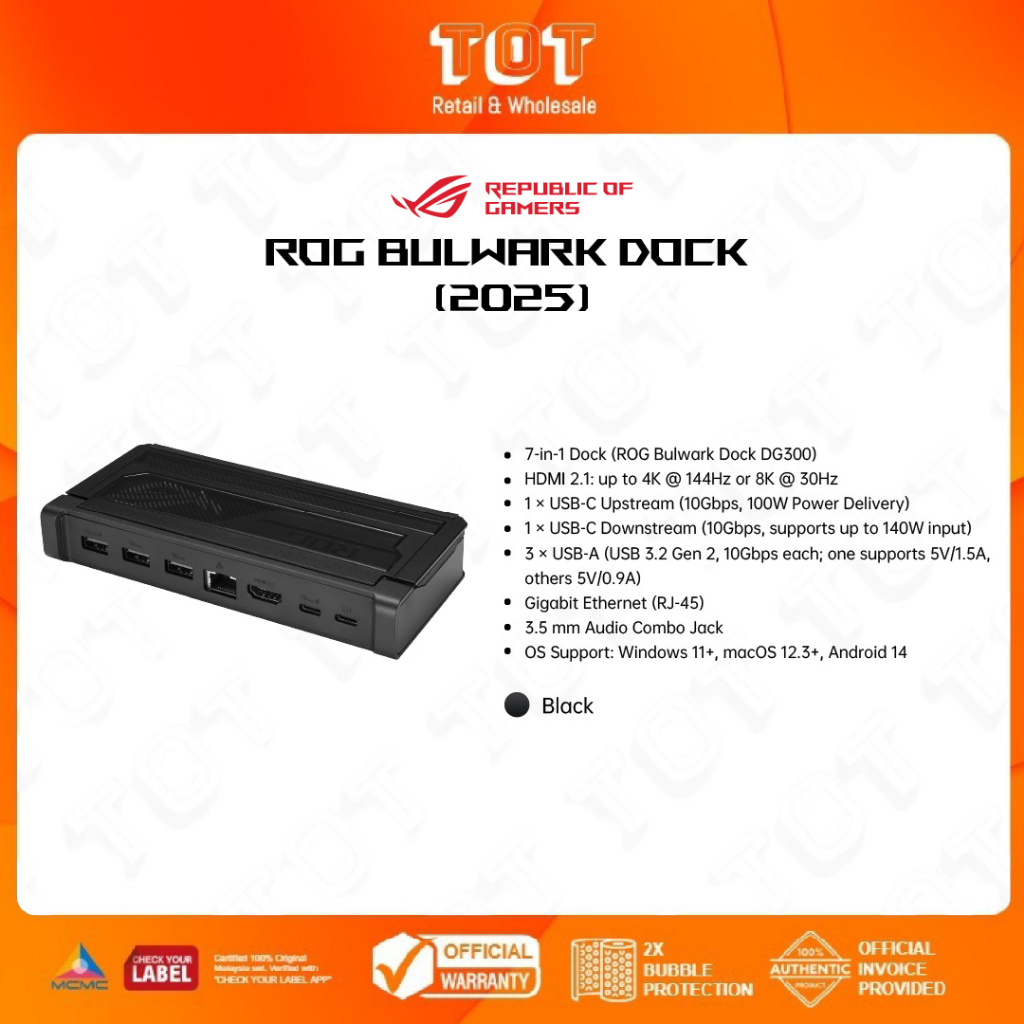 Asus ROG Bulwark Dock 2025 (DG300) I 7 IN 1 Dock I 1 Year Warranty by ...