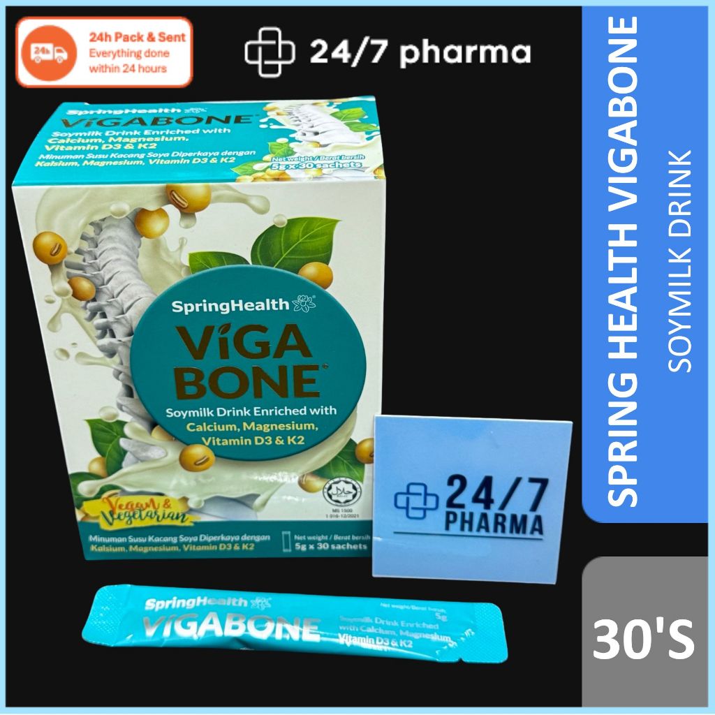 SpringHealth VigaBone SoyMilk Drink Vitamin D3, K2, Calcium Magnesium ...