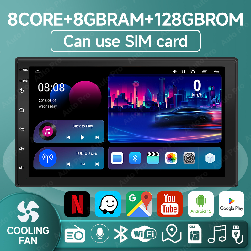 Android Player 8 Core 8+128GB with Cooling Fan Android Auto/Carplay 7/9 ...