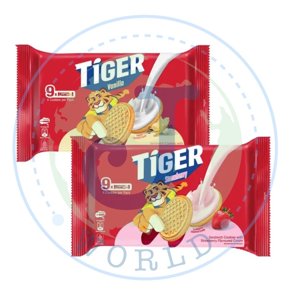 9X35G TIGER GOLDEN SANDWICH BISCUITS VANILLA / TIGER BISCUITS GOLDEN ...