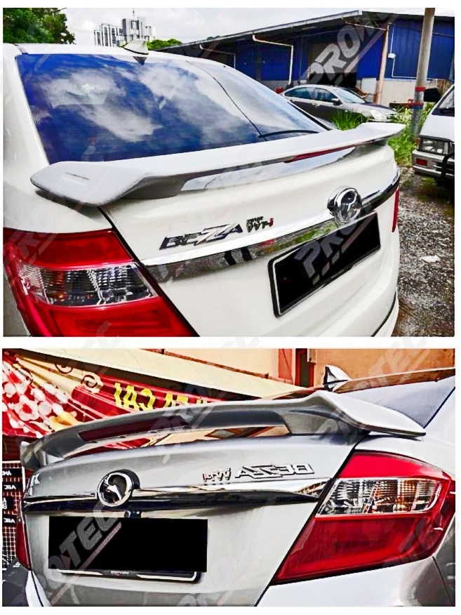 PERODUA BEZZA TRD SPOILER W/LED BRAKE LIGHT (2016-2025) | Shopee Malaysia