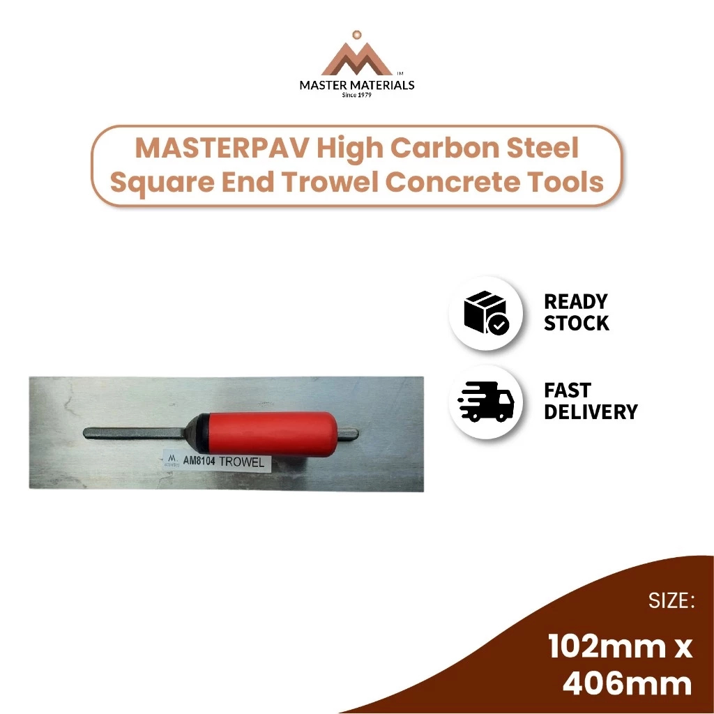 MASTERPAV High Carbon Steel Square End Trowel Concrete Tools 高碳钢方头抹泥刀 ...