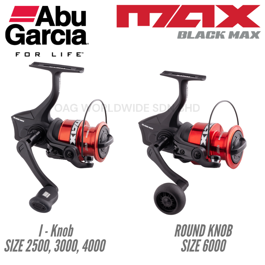 abu garcia black max 1000 Spinning Reel with 60 4.8:1 Ratio 4 Bearings 30" Retrieve Rate Ambidextrous Clam Pack Sporting Goods lightweight design ABU GARCIA BMAX 1000-6000 Spinning